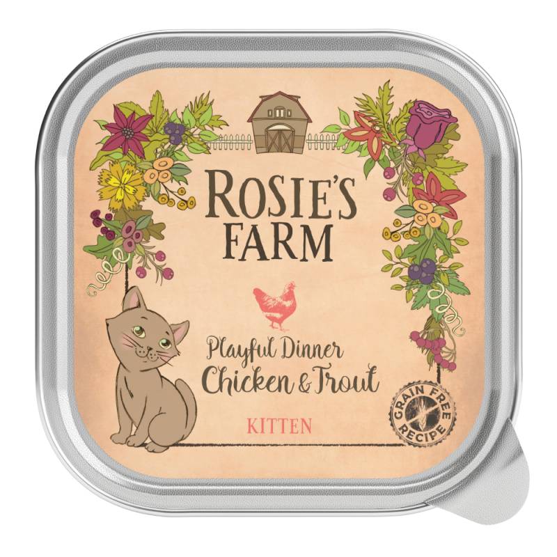Sparpaket Rosie's Farm Kitten 32 x 100 g - Kitten: Huhn & Forelle von Rosie's Farm