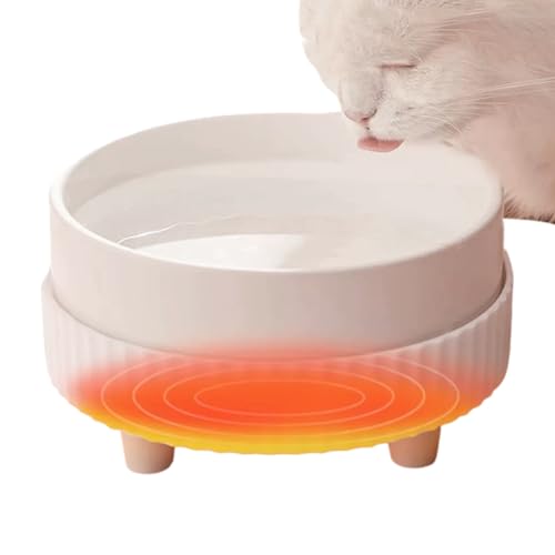 Beheizter Wassernapf für Katzen, beheizte Haustiernäpfe für draußen | Elektrischer Wassernapf für Haustiere mit kaubeständigem Kabel,Elektrischer, leiser, beheizter von Rosixehird