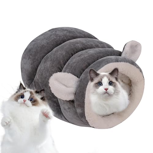 Katzenbett, Winterschlafsack für Katzen - Winter Katzenbett Katzenhöhlenbett | Katzenhöhlenbett halbgeschlossen, Katzenschlafbett Katzensack, Katzennestbett, warmes Katzenbett, von Rosixehird