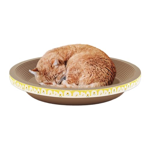 Rosixehird Katzenkratzbett,Katzen-Kratzmatte aus Pappe, Schüssel | Dickes Lounge-Sofa für Katzen, Kätzchen, Katzenkratzschalen, Möbelschutz von Rosixehird