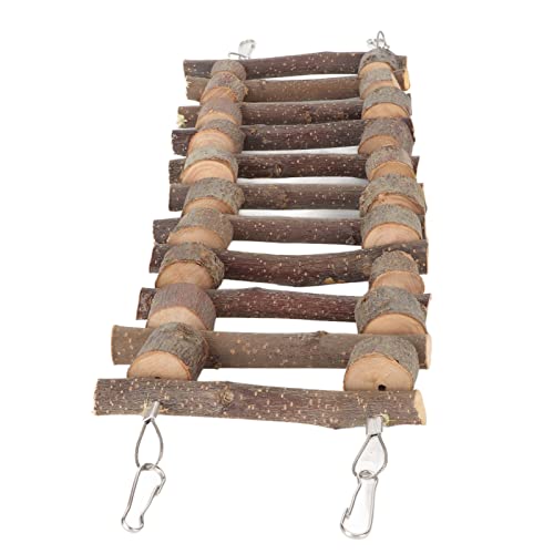 Applewood Pet Kletterbrücke Holzleiter Brücke Umgebung Zähneknirschen Gesunde Übung Pet Balance für Kleintiere Papagei Hamsterkäfig (40CM) von Rosvola