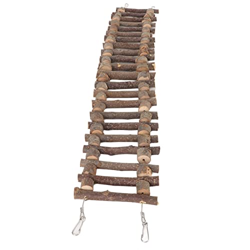 Applewood Pet Kletterbrücke Holzleiter Brücke Umgebung Zähneknirschen Gesunde Übung Pet Balance für Kleintiere Papagei Hamsterkäfig (70CM) von Rosvola