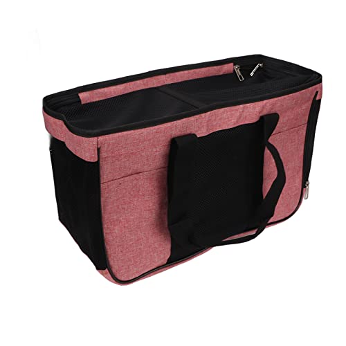 Katzentragetasche, Tragbare Atmungsaktive Katzentragetasche aus Oxford-Stoff Zum Einkaufen für Welpen auf Reisen (Rosa mit Schwarz) von Rosvola