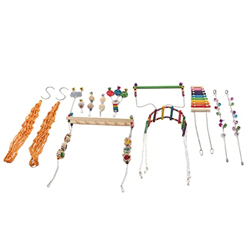 Rosvola Chicken Coop Toys Luffa String Chicken Toys Lustige Hängebrücke 12-teiliger Papageienspiegel für Vögel von Rosvola