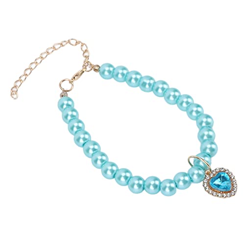 Rosvola Halskettenhalsband für Haustiere, Hundehalsband mit Anhänger, Stilvolle Geschenkauswahl, Bequeme Herzform, für den Alltag, für die Katze, für die Party (Blauer See) von Rosvola