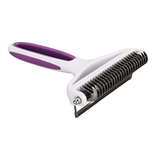 Rosvola Pet 2-in-1-Pflegebürste, Sicher, Langlebig, Leicht zu Reinigen, Bequemer Griff, Haarentfernung, Haustier-Deshedding-Bürste für Zuhause (Lila) von Rosvola