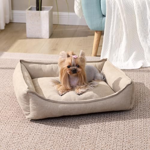 Rover Rest Arlee Home & Pet Lounger Cresent Orthopädisch, umweltfreundlich, bequem, abnehmbar, waschbar, Bezug mit wasserdichtem Futter und Rutschfester Unterseite, Couch-Stil, Haustierbett, Safari von Rover Rest