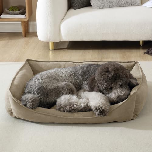 Rover Rest Arlee Home & Pet Lounger Cresent Orthopädisch, umweltfreundlich, bequem, abnehmbar, waschbar, Bezug mit wasserdichtem Futter und Rutschfester Unterseite, Couch-Stil, Haustierbett, Safari von Rover Rest