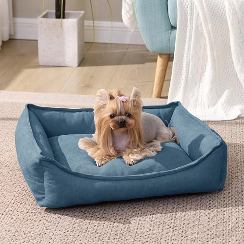 Rover Rest Arlee Home & Pet Lounger Cresent Orthopädisch, umweltfreundlich, bequem, abnehmbar, waschbar, Bezug mit wasserdichtem Futter und Rutschfester Unterseite, Couch-Stil, Haustierbett, Blau von Rover Rest