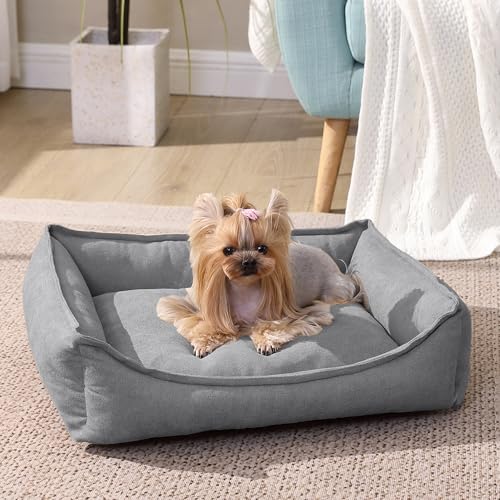 Rover Rest Arlee Home & Pet Lounger Cresent Orthopädisch, umweltfreundlich, bequem, abnehmbar, waschbar, Bezug mit wasserdichtem Futter und Rutschfester Unterseite, Couch-Stil, Haustierbett, Grau von Rover Rest