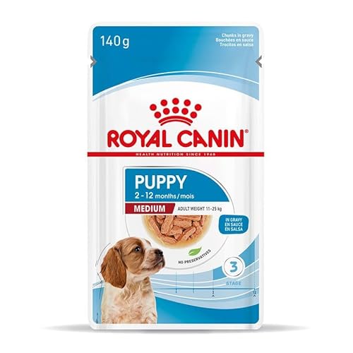 Royal Canin Medium Puppy In Saucennassfutter (40 x 140 g-Beutel). von Royal Canin Medium Puppy