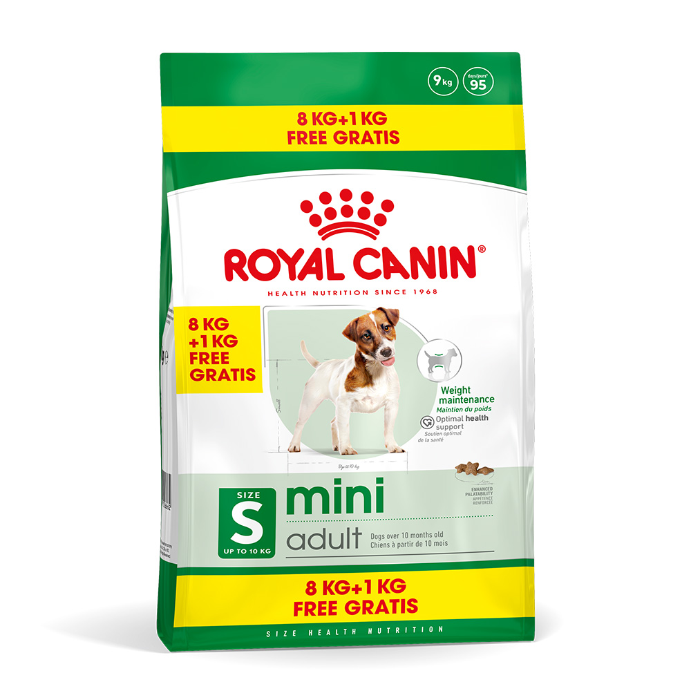 1 kg / 3 kg gratis! 9 kg / 18 kg Royal Canin Size im Bonusbag - Mini Adult (8 kg + 1 kg gratis!) von Royal Canin Size