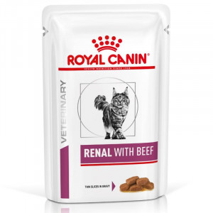 Royal Canin Veterinary Renal mit Rind Katzen-Nassfutter 4 Kartons (48 x 85 g) von Royal Canin Veterinary