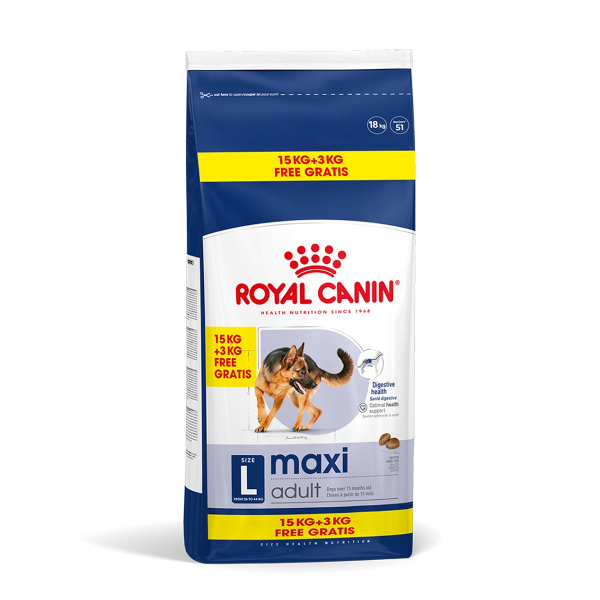 ROYAL CANIN MAXI Adult Trockenfutter für große Hunde 15kg + 3kg gratis von Royal Canin