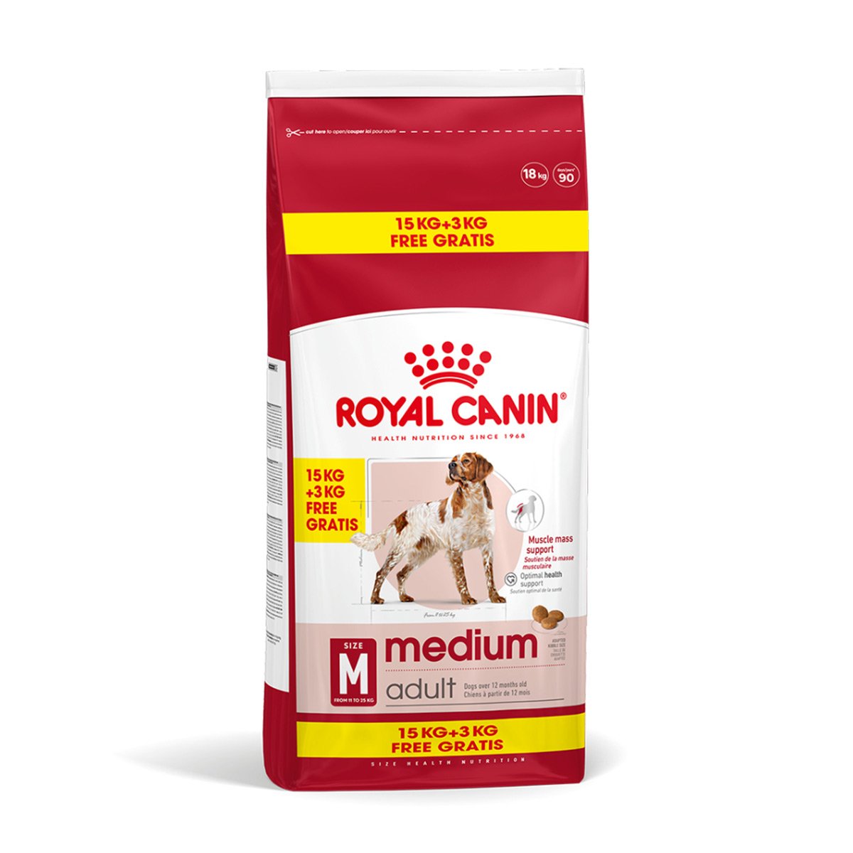 ROYAL CANIN MEDIUM Adult Trockenfutter für mittelgroße Hunde 15kg + 3kg von Royal Canin