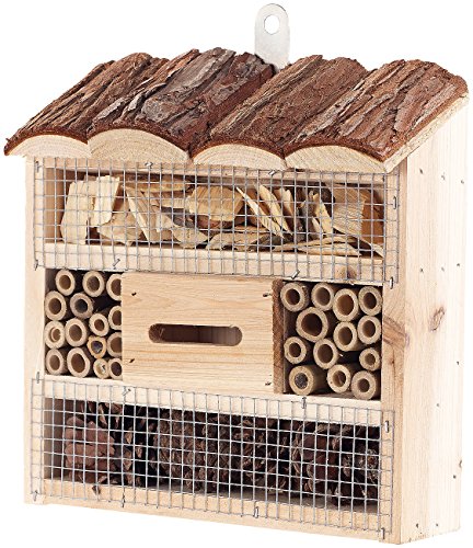 Royal Gardineer Bienenhaus: Insektenhotel Marie, Nisthilfe für Nützlinge, 20 x 20 x 7 cm (Insekten-Hotels, Insektenüberwinterungshilfe, Spielzeug außen) von Royal Gardineer