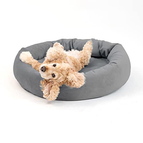 Luxus-Hundebett aus Samt, waschbar, wolkenähnlicher Memory-Schaum, Größe M in Esche von Royal Pet Bed