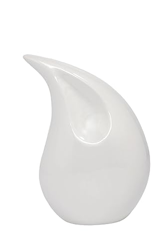 Royal Rapture Cremation Urn for Ashes Human Adult Memorial Funeral Teardrop 8" and 12" Height (8", White) von Royal Rapture