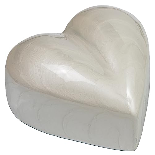 Royal Rapture Urn for Ashes Funeral Cremation Memorial Keepsake Heart Love Urns Decorative Alloy (White, 3") RHM01-03 von Royal Rapture