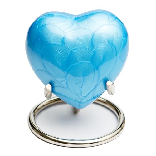 Royal Rapture Love Urn for Ashes Funeral Memorial Cremation Keepsake Heart & Stand (Blue.Plain, 3") von Royal Rapture