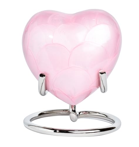 Royal Rapture Love Urn for Ashes Funeral Memorial Cremation Keepsake Heart & Stand (Pink.Plain, 3") von Royal Rapture