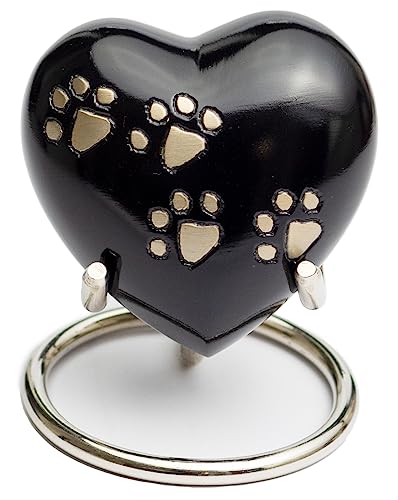 Royal Rapture URN for Ashes Heart Funeral Cremation Memorial Keepsake Pet Dog Cat 3" (Black, 3") von Royal Rapture