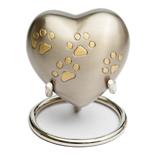 Royal Rapture Urn for Ashes Paw Heart Funeral Cremation Memorial Keepsake Pet Dog Cat|with Stand (Pewter 3") RHP01-03 von Royal Rapture