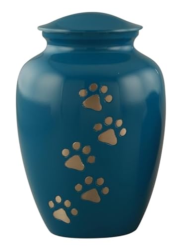 Royal Rapture Urne en frêne Avec Patte gravée Pour Chien et Chat - Urne funéraire Pour crémation - Bleu - 20 cm de Large von Royal Rapture