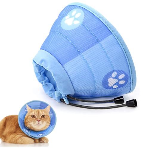 Halskrause Katze, Weich Einstellbarer Halskrause für Katzen Halsband, Wiederherstellung Halsband Weich Kragen Cone Nach Operation und Verletzungen für Welpen, Hunde und Katzen - S (Hals:14-24cm) von Roysmart