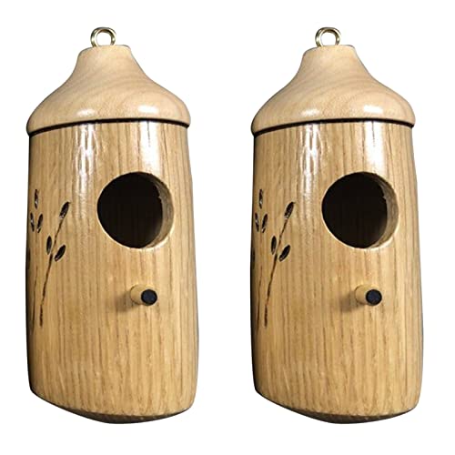 Rpporm -Haus Kolibri-Haus aus Holz zum Aufhängen -Häuser für den Außenbereich zum Verschachteln 2St Vogelfutterhaus Mit Ständer Wetterfest (Wood, One Size) von Rpporm