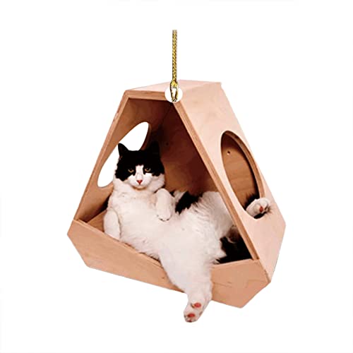 Rpporm Katze Auto Hängedeko Deko Rückspiegel Lustige Flugzeugdeko Hängeschaukel Indoor (A, One Size) von Rpporm