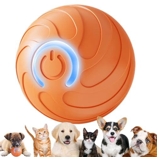 Puppy Touch Activated Smart Rotating Ball, LED Light Interactive Dog Ball Toy, Tough Motion Activated Automatic Moving Dogs And Cats, Fun Exercise Toy, Dog Rolling Effect Ball With Strap For Pets von Rproonay