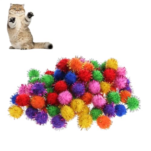 Rproonay Glitzer-Pom-Bälle, kleine Bastel-Pom-Poms, sortierte Glitzer-Bastelbälle, tragbare Aufbewahrung, einfach zu bedienen, 35 g, für handgefertigte Kunstdekorationen von Rproonay