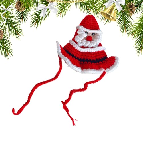 Weihnachtsmütze für Welpen, weiche Fleece-Hundemütze, gestrickte Weihnachtsmütze, verstellbares Haustierkostüm, bequeme Hundemütze, Haustier-Wintermütze für Weihnachtsfotos von Rproonay