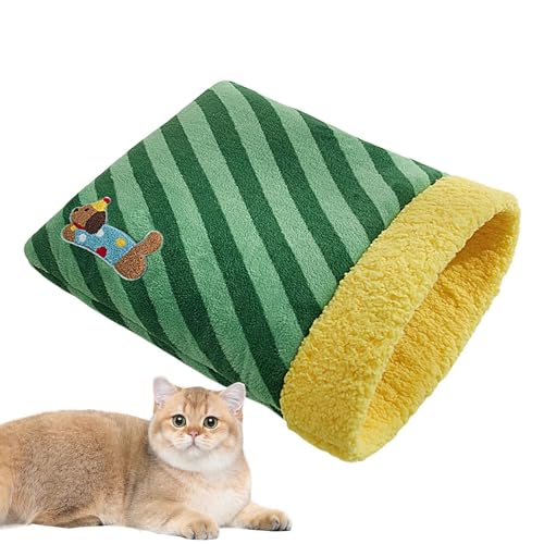 Rqrdww Katzenschlafsack, warmer Katzensack-Bett, Plüsch-Katzenschlafsack, Kätzchenhöhlenbett, atmungsaktiver Haustierschlafsack, warmes Katzenbett Höhle, gemütlicher Kätzchen-Schlafsack, von Rqrdww