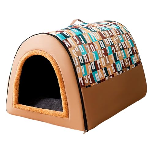 Rqrdww Warmes Haustierhaus, Faltbare Hundehütte, Weiche Hundehütte Indoor Kompaktes Haustierbett, Gemütlich, Leicht, 45 x 35 x 35 cm, Blau, Schlafnest Bett Warm Für Kleine, Mittel, Große Hunde von Rqrdww