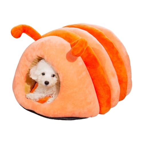 Velvet Pet Sleeping Bed, Winter Warming Pet House, Animal Shape Cat Bed Cozy Cat Sleeping Tent Cat Cave Tent Bed Plush Cat Cave Bed Cave Bed Cave Bed for Pets Dogs Small Cats, Orange Green von Rqrdww