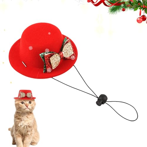 Weihnachtsmützen für Haustiere, Hirschmuster, verstellbares Haustierkostüm, weiche Haustier-Weihnachtsdekoration, Fliege, Hundehüte, niedliche Katzen-Weihnachtsmütze, festliches Hundezubehör, von Rqrdww