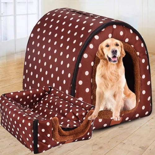 Extra großes 2-in-1-Jumbo-Hundebett, XL-Hundebett, Zelt, Angstlinderung, beruhigend, XXL, Hundehütte, Katzenhöhle, Iglu, Winter, warmes Haustiernest (XXXL-105 x 80 x 78 cm, E) von Rr tianshi