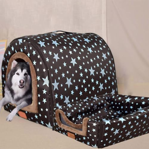 Rr tianshi Extra großes Hundehüttenbett, Jumbo-Hundebett, Zelt, XL, zur Linderung von Angstzuständen, beruhigende Hundehütte, Katzenhöhle, Iglu, Winter, warmes Haustiernest (XXL-92 x 68 x 72 cm, C) von Rr tianshi