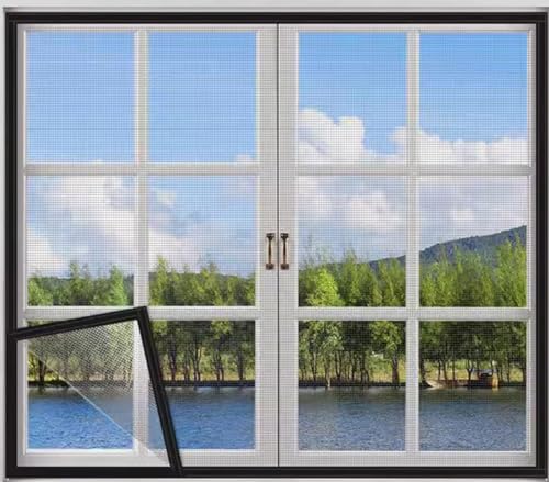 Rr tianshi Katzen-Fensterschutz, Balkonnetz, Fenster-Netzschutz für Katzen, kratzfester Fensterschutz, Fliegengitter, Moskitonetz (80 x 120 cm, Schwarz + Weiß) von Rr tianshi