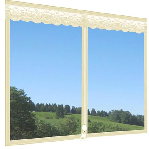 Rr tianshi Katzen-Fensterschutz, Balkonnetz, Schutz für Katzen, Sicherheitsnetz, kratzfester Fensterschutz, Fliegengitter, Moskitonetz (90 x 150 cm, Beige) von Rr tianshi