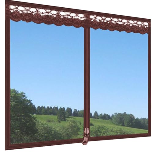 Rr tianshi Katzen-Fensterschutz, Balkonnetzschutz, Fensternetzschutz für Katzen, kratzfester Fensterschutz, Fliegengitter, Moskitonetz (180 x 150 cm, Braun) von Rr tianshi