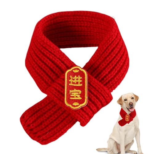 Rrlihjgu 2er-Pack Weihnachtsschal Für Katzen Und Hunde, Gestrickter Weihnachts-Haustierschal, Warmes Haustierhalskostüm Mit Tiermotiven, Schlangenjahresschal Für Katzenkostümzubehör 45 X 4,5 cm von Rrlihjgu