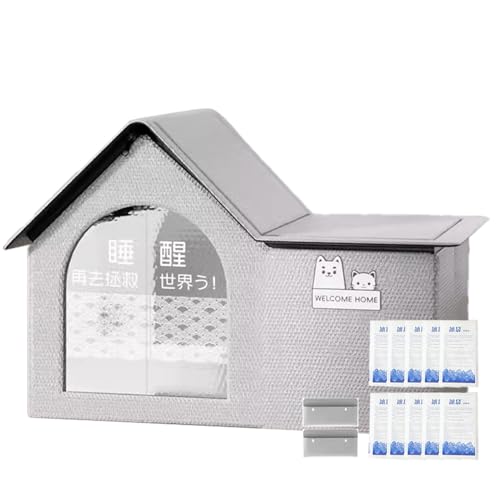 Rrlihjgu Cat Air Conditioning House Cat Cooling House, Katzenhaus Im Freien Im Sommer,Für Hunde, Haustier-Kühlhaus Mit 10 Stück Klimaanlage, Eisbeutel, Haustier-Kühlzelt 45 X 36 cm von Rrlihjgu