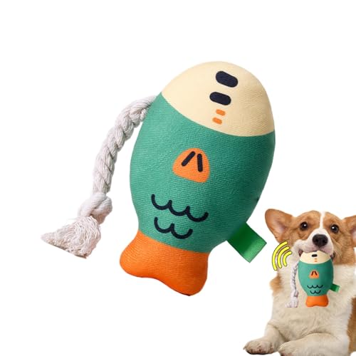 Rrlihjgu Gefülltes Kauspielzeug für Hunde, quietschendes Haustierspielzeug - Squeaky Toys Weiches Kauspielzeug für Puffhead-Fische,Sound Teeth Toy Interaktives, verschleißfestes Hundespielzeug für von Rrlihjgu