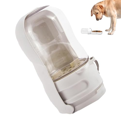 Rrlihjgu Hundereisen Wasserflasche Spender, Hundwasserflasche mit Food Bowl - Welpenwasserbecher 2 in 1 | Zubehör für die Fütterung und Bewässerung von kleinen Tieren und eingebauter von Rrlihjgu