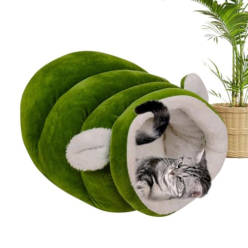 Rrlihjgu Katzennestbett, Katzenhöhlenbett,Winter Katzenbett Schlafsack Kätzchenbett - Halbgeschlossenes Katzenschlafbett, warmes Katzenbett, Hundeschlafsack, Katzensack, Katzenhöhlenbett für kleine von Rrlihjgu