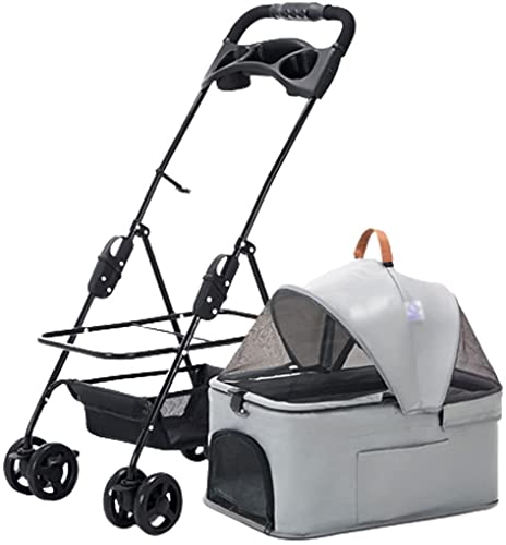 Haustier-Kinderwagen, 3-in-1-Spazierwagen für kleine und mittelgroße Katzen, Hunde, wasserdichter Welpen-Kinderwagen mit Getränkehalter, Reiseträger 2 2 von RsFiL