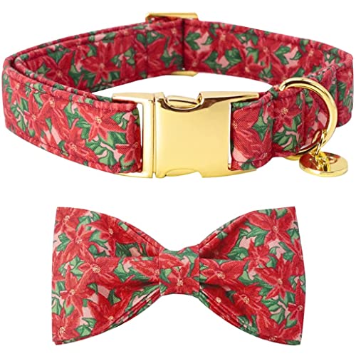 1 Set Weihnachtshalsband mit Fliege Schneemann Weihnachtsblume Hundehalsband für große, mittelgroße und kleine Hunde (Farbe: C, Größe: XS) (B X) von Rsmmpqa